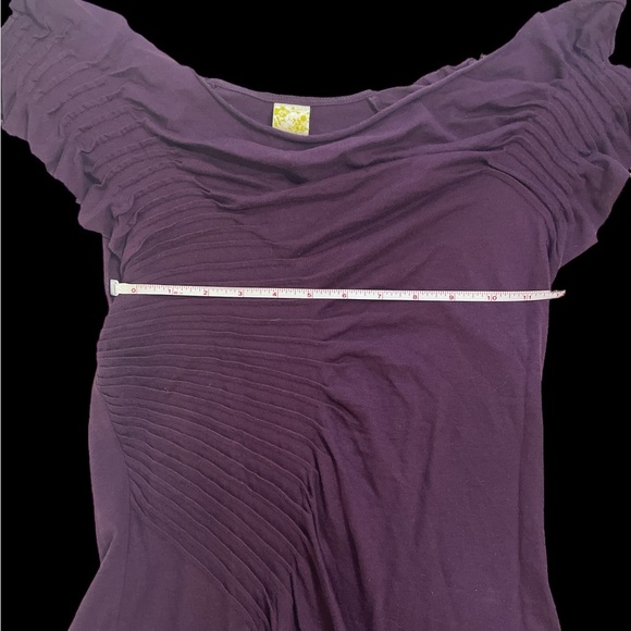 Anthropologie vintage & rare molded & melded deep purple tee XS unique classic - Picture 5 of 7